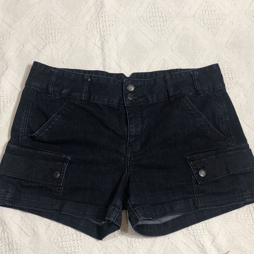 Calvin Klein Jeans Cargo Shorts Women's Size 12 Dark Denim Jean Pockets